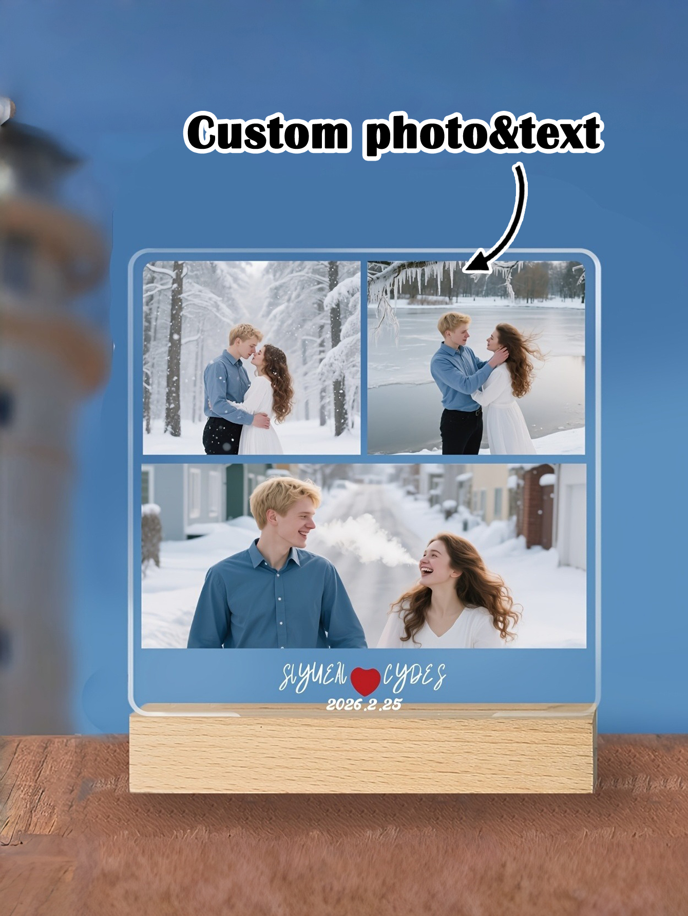 Personalized Wedding Photo Display Acrylic Board